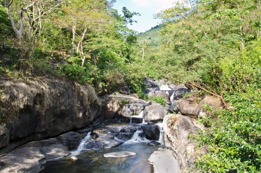 Nang Rong Waterfall in Nakhon Nayok, Thailand 