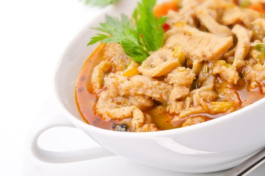 Polish traditional  tripe soup