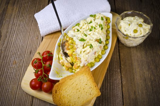 Polish vegetable salads with mayonnaise