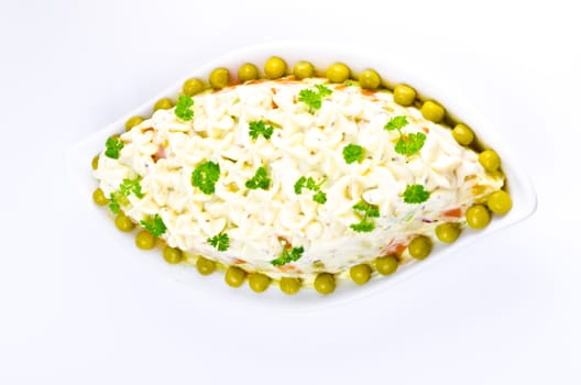 Polish vegetable salads with mayonnaise