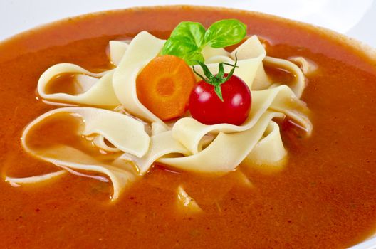 Tomato soup with Pappardelle