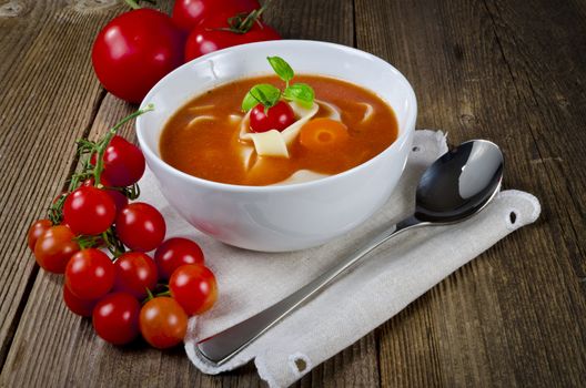 Tomato soup with Pappardelle