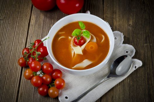 Tomato soup with Pappardelle