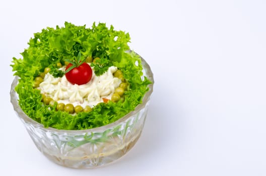 Polish vegetable salads with mayonnaise