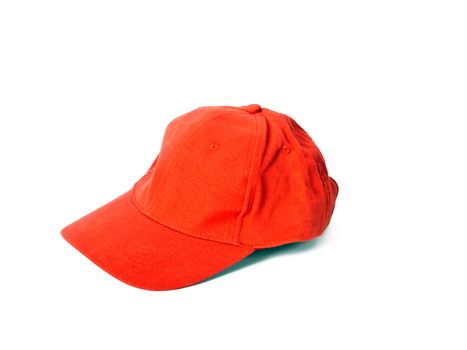 red baseball cap isolated on white background