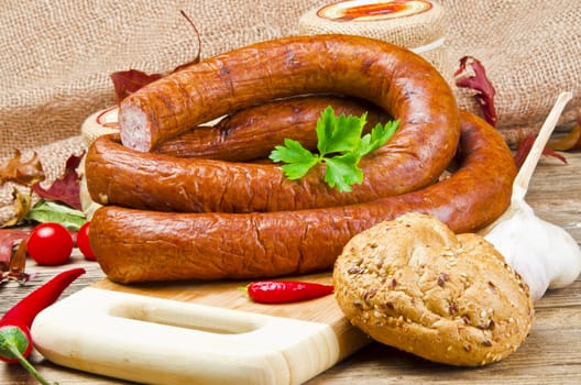 Home-baked Polish sausage (Swojska)