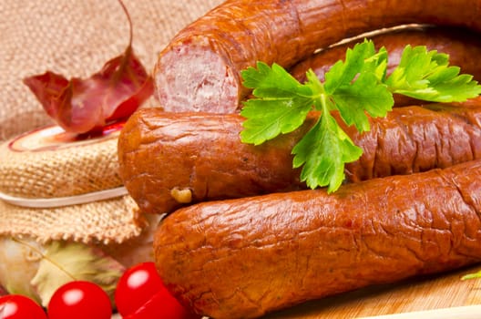 Home-baked Polish sausage (Swojska)