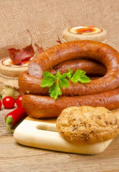 Home-baked Polish sausage (Swojska)