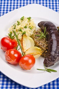 Krupniok traditional blood sausage in Polish cuisine