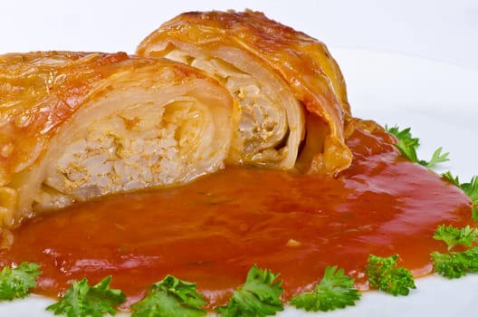 Go??bki are a form of cabbage rolls. They are a traditional Polish dish made from lightly boiled cabbage leaves