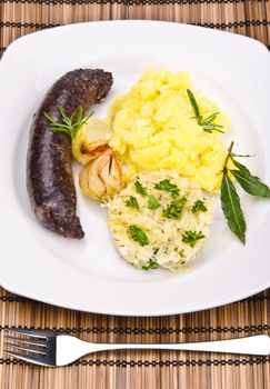 Krupniok traditional blood sausage in Polish cuisine