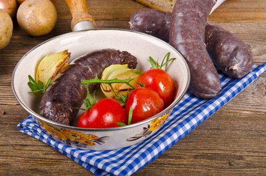 Krupniok traditional blood sausage in Polish cuisine