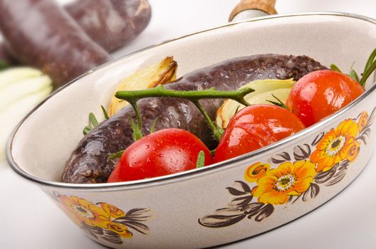 Krupniok traditional blood sausage in Polish cuisine