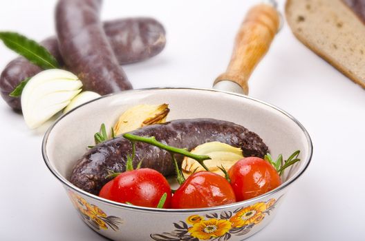 Krupniok traditional blood sausage in Polish cuisine