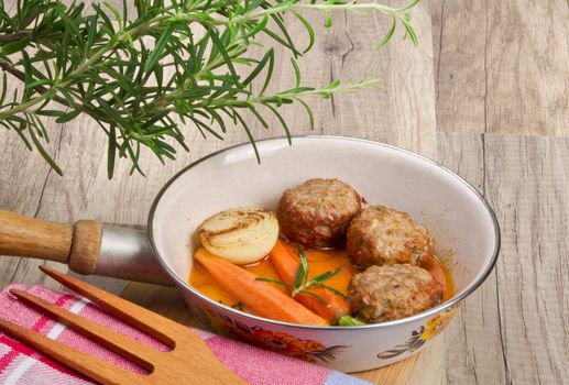 Rissoles with vegetables