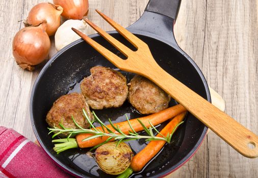 Rissoles with vegetables