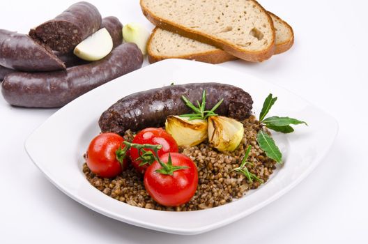 Krupniok traditional blood sausage in Polish cuisine