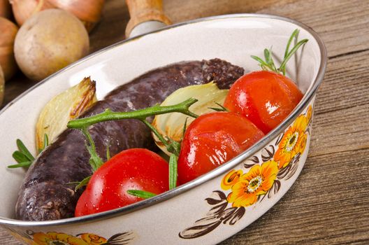 Krupniok traditional blood sausage in Polish cuisine