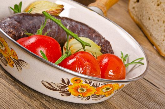 Krupniok traditional blood sausage in Polish cuisine