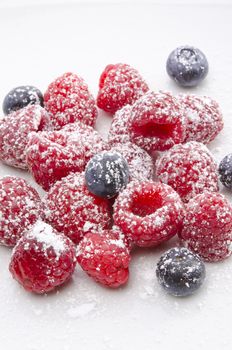 sugared raspberry and bilberry