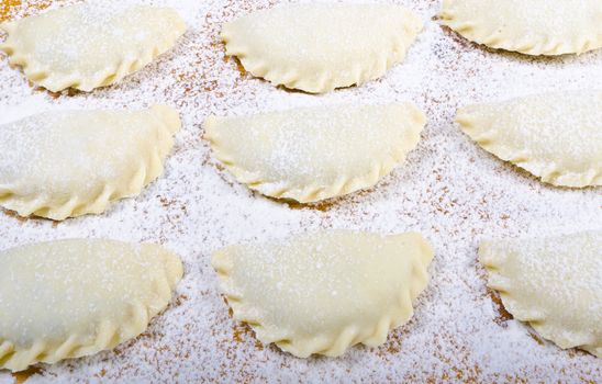 Piroggen (Pierogi) are full paste parcels or also meat pies from noodle dough.