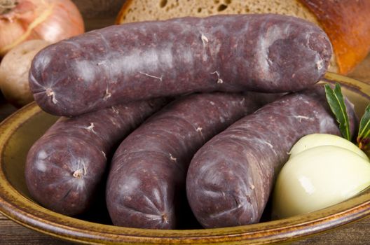 Krupniok traditional blood sausage in Polish cuisine