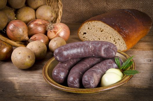 Krupniok traditional blood sausage in Polish cuisine