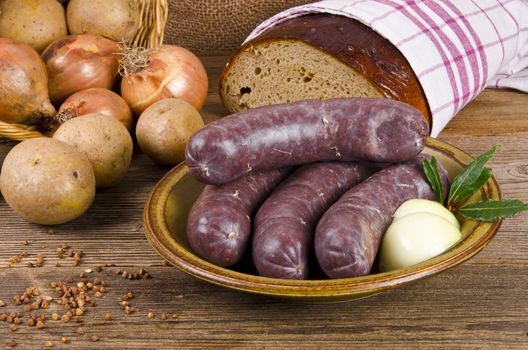 Krupniok traditional blood sausage in Polish cuisine