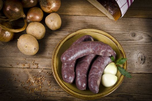 Krupniok traditional blood sausage in Polish cuisine