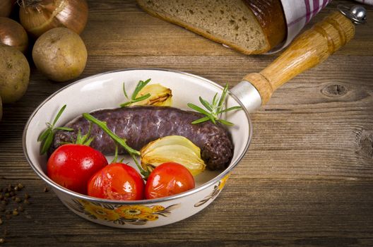 Krupniok traditional blood sausage in Polish cuisine