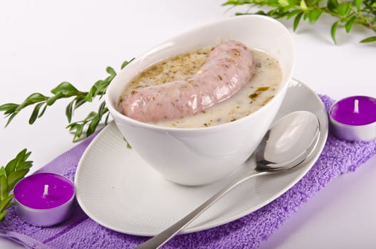 Easter breakfast with Polish veal sausage