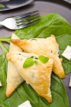 cakes with spinach and feta cheese