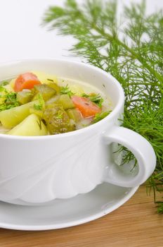 Polish pickled cucumbers soup