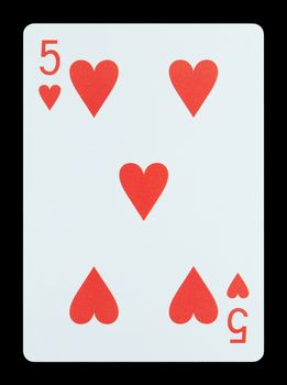 Playing cards - Five of hearts