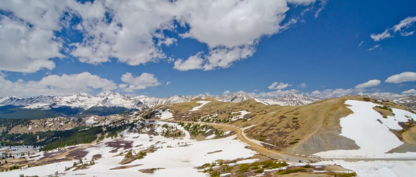 View of the Rocky Mountains from the top of Cottonwood Pass, Colorado