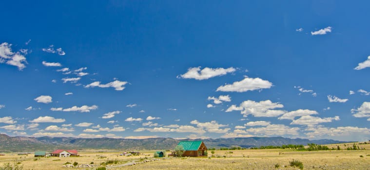 Rural Home in a Prairie on the East Side of the Rocky Mountains in Colorado