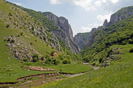 View of the famous canyon near Turda in Romania