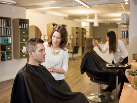 Customers and Hairdressers in the Beauty shop