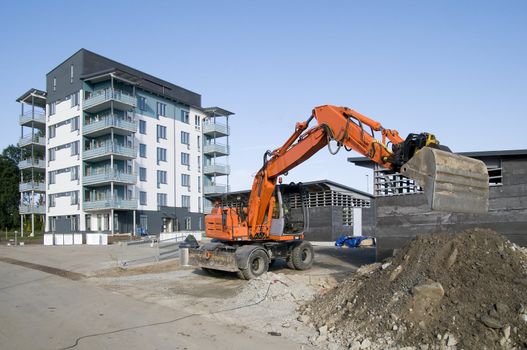 Earth Mover in action towards a new building