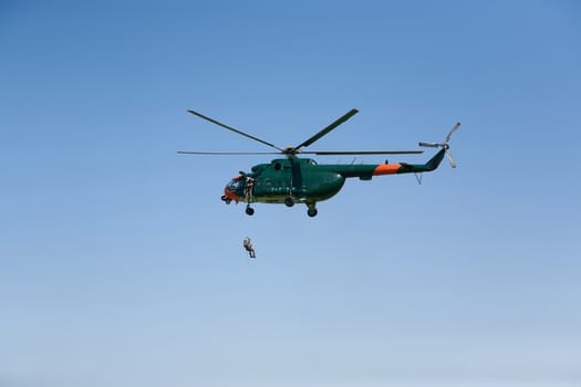 helicopter in the sky air show