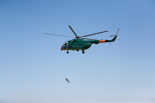 helicopter in the sky air show