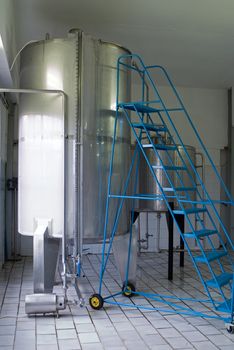 Industrial water vat in factory or brewery