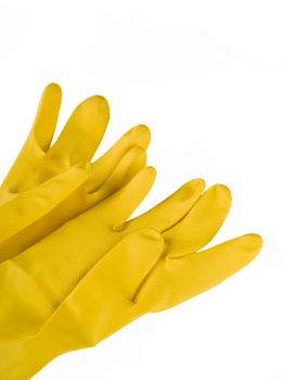 Protective material yellow gloves