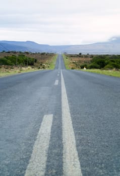Long straight rural African karoo road