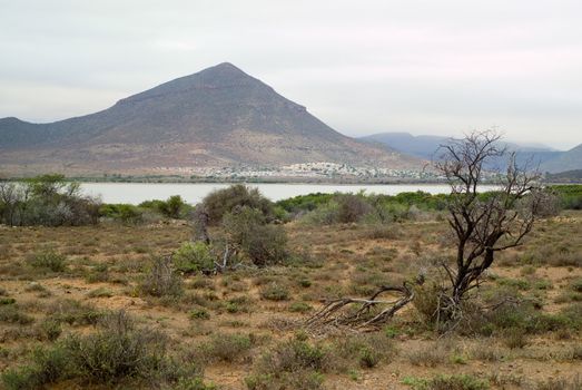 Landscape image of South African karoo town Graaf-Rienet