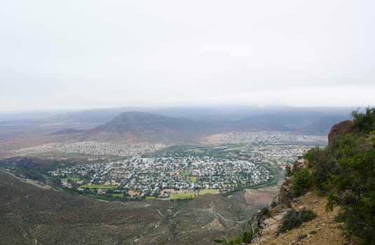 Landscape image of South African karoo town Graaf-Rienet