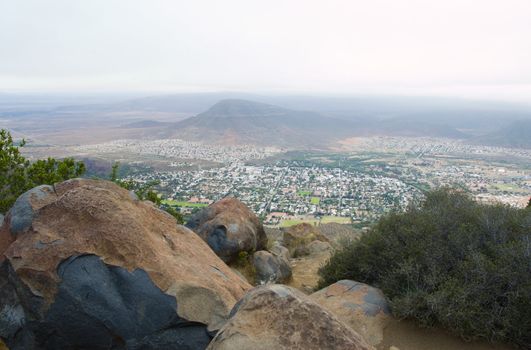 Landscape image of South African karoo town Graaf-Rienet