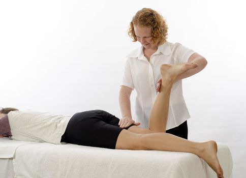 Kinesiologist or physiotherapist treating Hamstrings