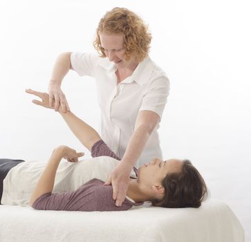 Kinesiologist or physiotherapist treating Diaphragm