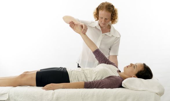 Kinesiologist or physiotherapist treating anterior serratus